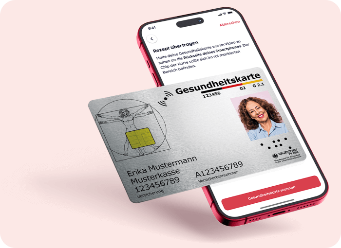 Mobiltelefon und Gesundheitskarte